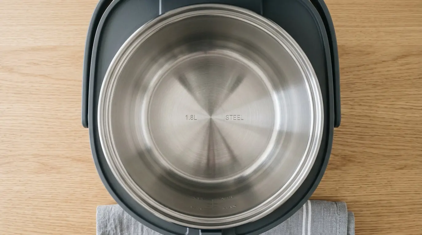 cách nấu cơm không dính nồi với nồi cơm điện lòng inox