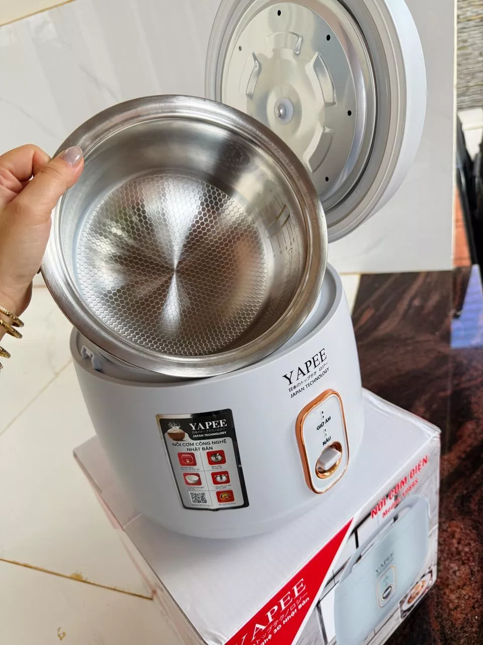 nồi cơm điện cơ lòng inox yapee