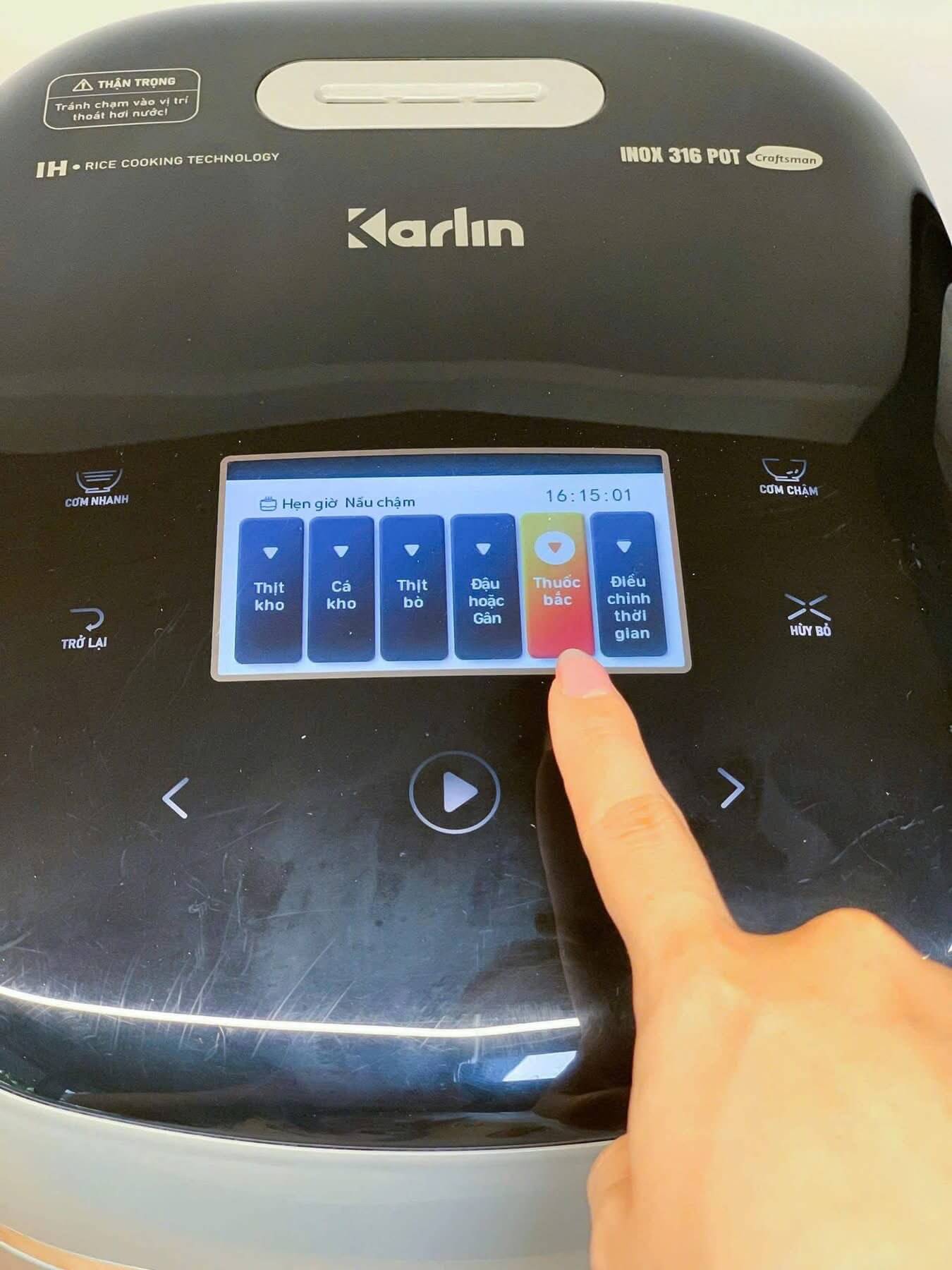 bảng điều khiển nồi cơm điện cao tần karlin ih4000 pro