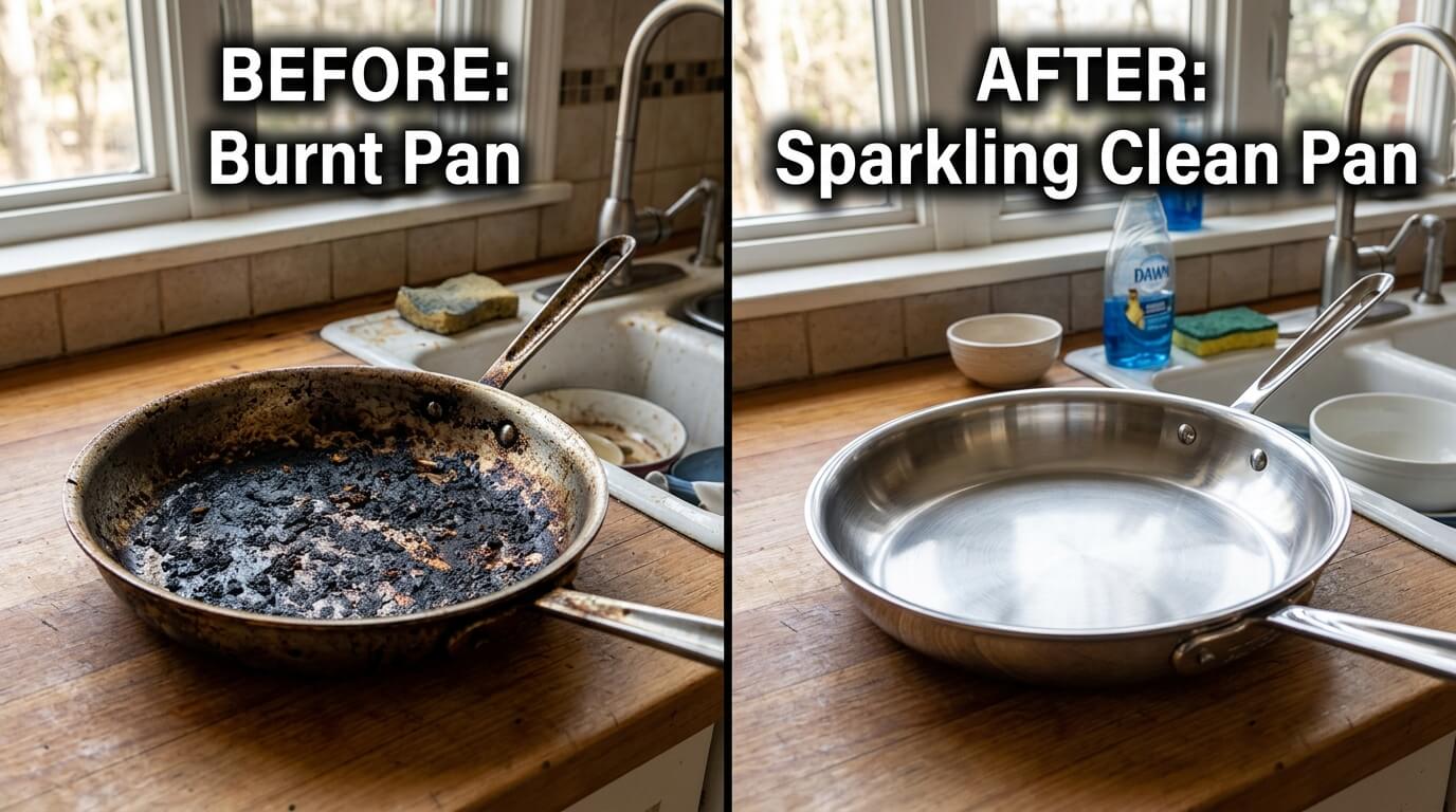 cách làm sạch chảo inox bị cháy
