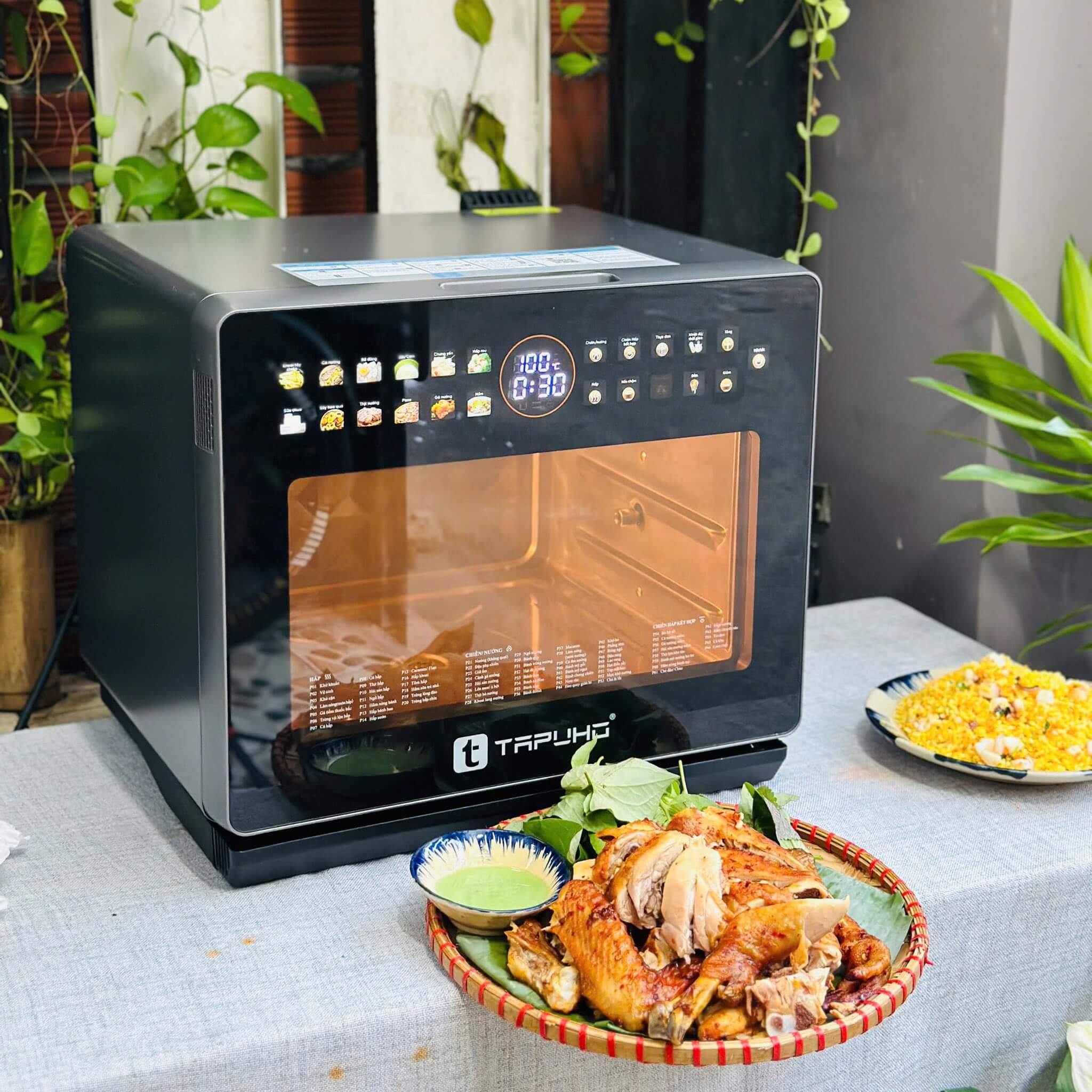 nồi chiên hơi nước tapuho 20l nướng gà