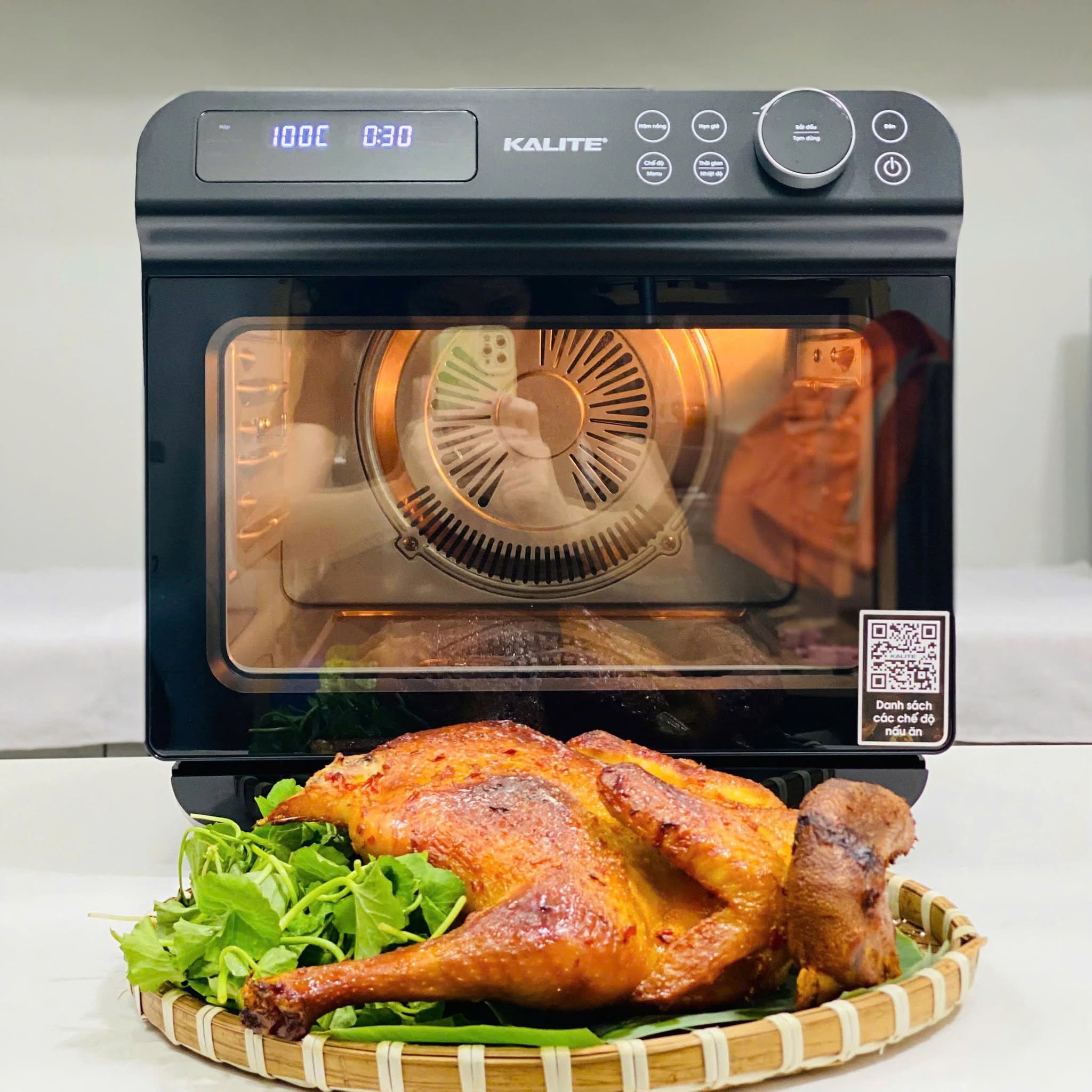 gà nướng nồi chiên hơi nước kalite steam fusion pro
