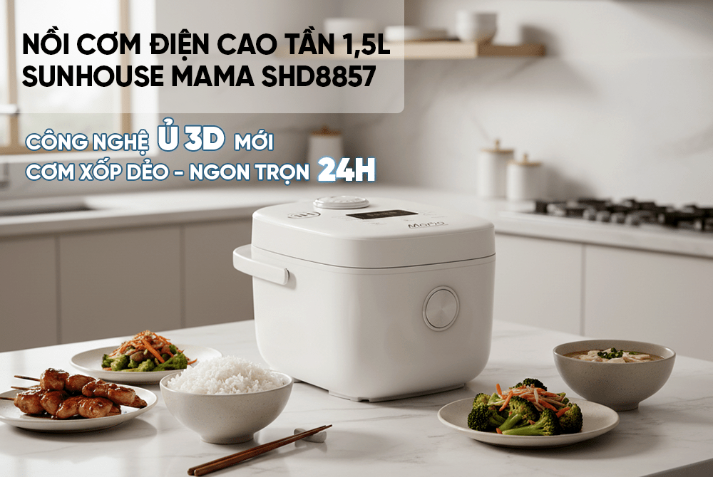 nồi cơm điện lòng inox sunhouse SHD8857 nồi cơm điện lòng inox sunhouse SHD8857