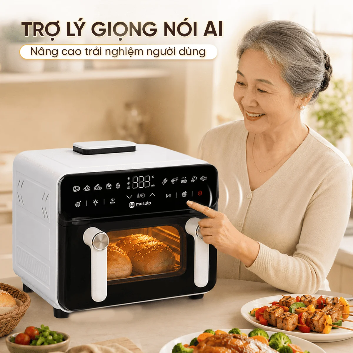nồi chiên không dầu masuto 12l