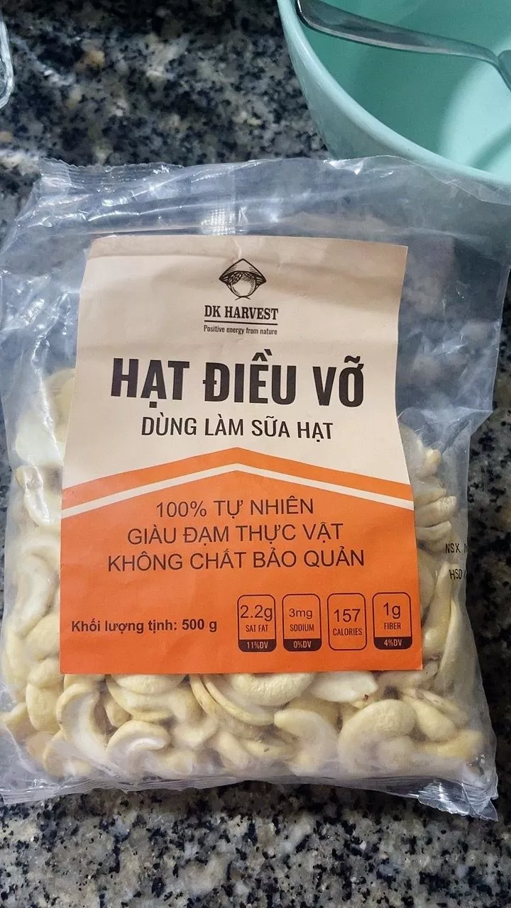 hạt điều sống làm sữa hạt